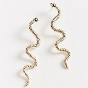 Jewelry - Gold Tone Snake Drop Earrings Jewelry - Gold Tone Snake Drop Earrings